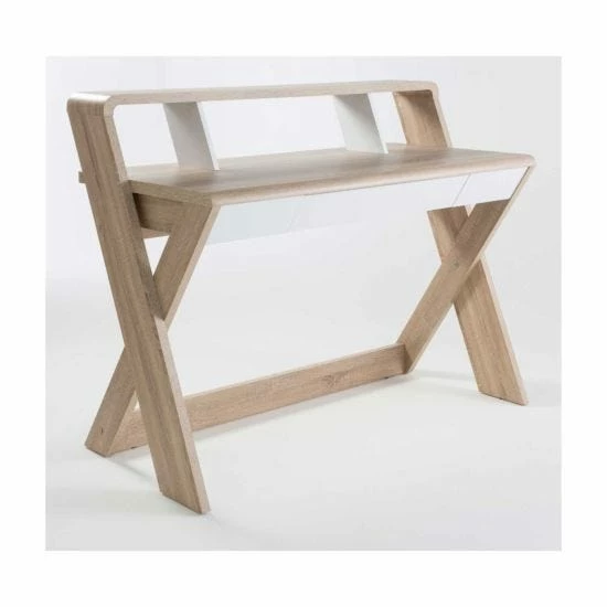 Alphason Aspen Light Oak Effect Trestle Desk 8 Alphason Aspen Light Oak Effect Trestle Desk - Image 6