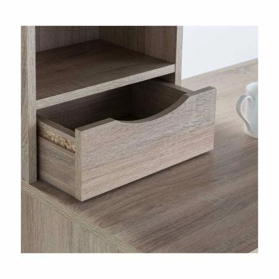 Alphason Albion Light Oak Effect Office Desk With Hutch Shelving 7 Alphason Albion Light Oak Effect Office Desk With Hutch Shelving - Image 5