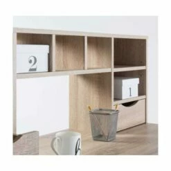 Alphason Albion Light Oak Effect Office Desk With Hutch Shelving 11 Alphason Albion Light Oak Effect Office Desk With Hutch Shelving -office furniture shop 1062201117 5