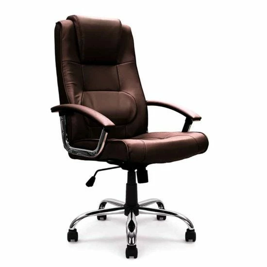 High Back Leather Faced Executive Chair With Chrome Base 3 High Back Leather Faced Executive Chair With Chrome Base
