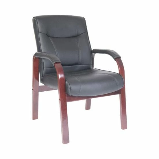 Teknik Office Kingston Leather Faced Visitor Chair Black 3 Teknik Office Kingston Leather Faced Visitor Chair Black