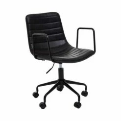 Interiors By PH Striped Leather Effect Office Chair With Arms