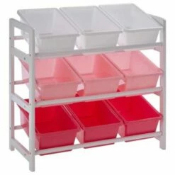 Premier Kids 3 Tier Storage Unit With 9 Plastic Bins