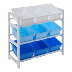 Premier Kids 3 Tier Storage Unit With 9 Plastic Bins 19 Premier Kids 3 Tier Storage Unit With 9 Plastic Bins -office furniture shop 1080200005