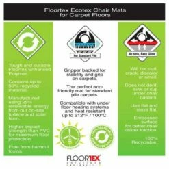 Floortex Evolutionmat Recyclable Chair Mat For Standard Pile Carpets 90cm X 120cm -office furniture shop 1095000040 9
