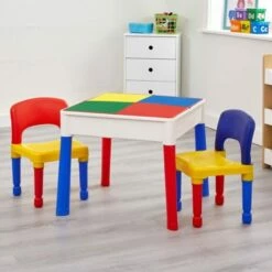 Childrens Plastic Activity Table And Chairs Set