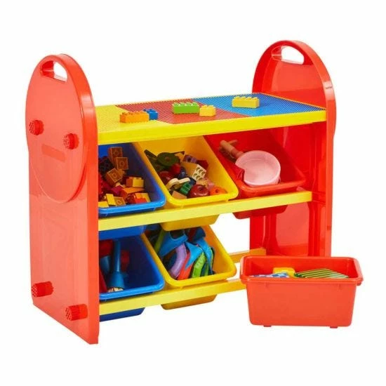 Childrens Plastic Storage 6 Bin Play Organiser 3 Childrens Plastic Storage 6 Bin Play Organiser