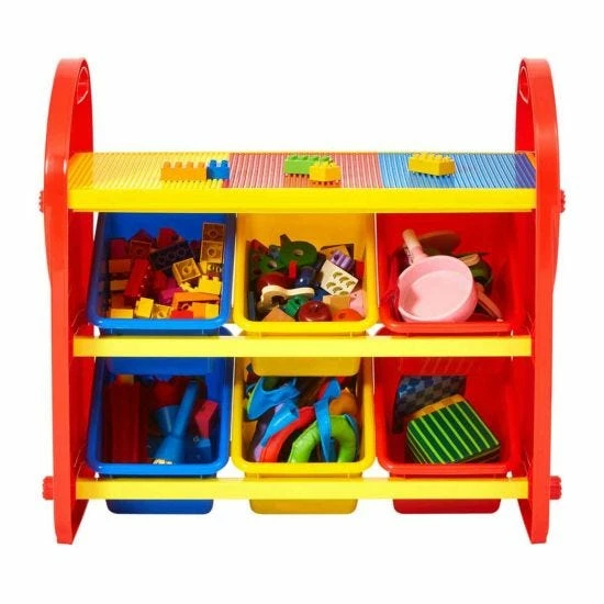 Childrens Plastic Storage 6 Bin Play Organiser 6 Childrens Plastic Storage 6 Bin Play Organiser - Image 4