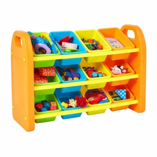 Childrens Plastic Storage 12 Bin Organiser 4 Childrens Plastic Storage 12 Bin Organiser - Image 2