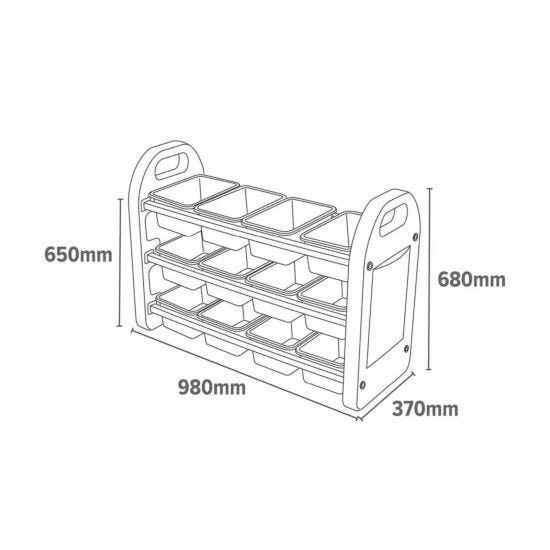 Childrens Plastic Storage 12 Bin Organiser 10 Childrens Plastic Storage 12 Bin Organiser - Image 8