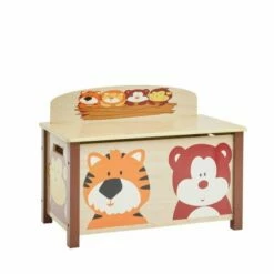 Childrens Jungle Wooden Toy Box Large