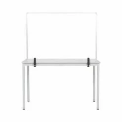 Bi-Office Protector Desktop Glass Board With Aluminium Frame And Clamps 104x70 Cm