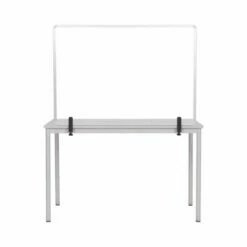 Bi-Office Protector Desktop Glass Board With Aluminium Frame And Clamps 120x90 Cm