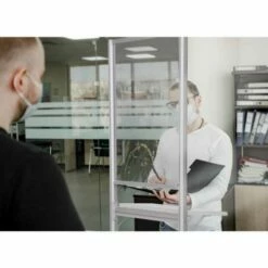 Bi-Office Mobile Workstation Glass With Aluminium Frame 55x72 Cm -office furniture shop 1095950088 2