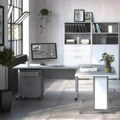 Prima Desk With White Legs 150cm -office furniture shop 1096010647 2