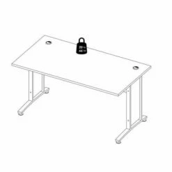 Prima Desk With White Legs 150cm -office furniture shop 1096010647 5