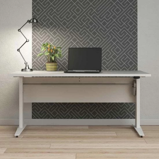 Prima Desk With Height Adjustable White Legs 150cm 7 Prima Desk With Height Adjustable White Legs 150cm - Image 5
