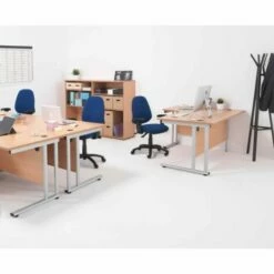 TC Office Start Silver Cantilever Frame Left Hand Crescent Desk 1800x1200mm -office furniture shop 1096070002 5