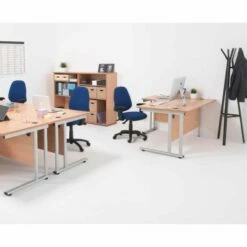 TC Office Start Silver Cantilever Frame Right Hand Crescent Desk 1800x1200mm -office furniture shop 1096070003 5