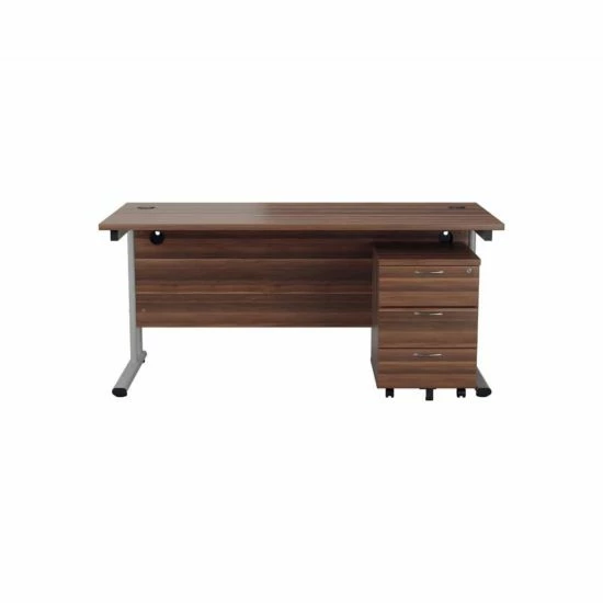 TC Office Start Silver Cantilever Frame Desk And 3 Drawer Mobile Pedestal Bundle 1600x800mm 6 TC Office Start Silver Cantilever Frame Desk And 3 Drawer Mobile Pedestal Bundle 1600x800mm - Image 4