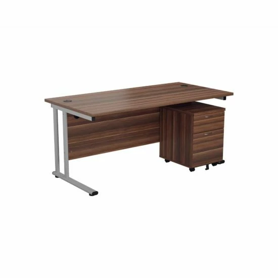 TC Office Start Silver Cantilever Frame Desk And 2 Drawer Mobile Pedestal Bundle 1800x800mm 5 TC Office Start Silver Cantilever Frame Desk And 2 Drawer Mobile Pedestal Bundle 1800x800mm - Image 3