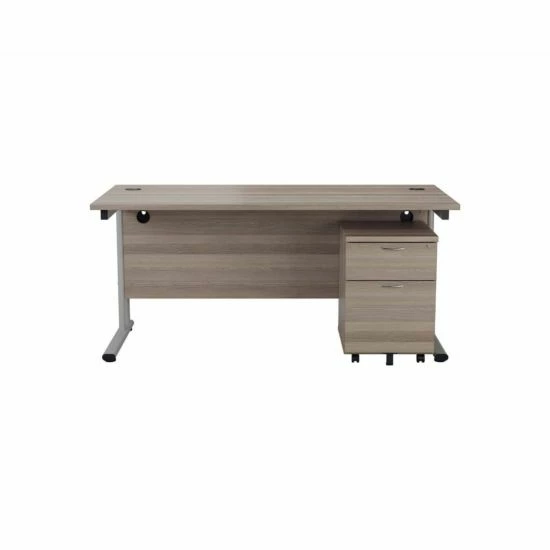 TC Office Start Silver Cantilever Frame Desk And 2 Drawer Mobile Pedestal Bundle 1600x800mm 8 TC Office Start Silver Cantilever Frame Desk And 2 Drawer Mobile Pedestal Bundle 1600x800mm - Image 6
