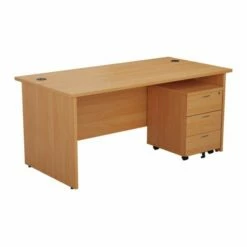 TC Office Panel End Desk And 3 Drawer Mobile Pedestal Bundle 1200x800mm