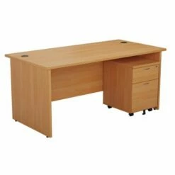 TC Office Panel End Desk And 2 Drawer Mobile Pedestal Bundle 1400 X 800mm