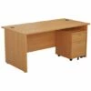 TC Office Panel End Desk And 2 Drawer Mobile Pedestal Bundle 1800 X 800mm -office furniture shop 1096070096