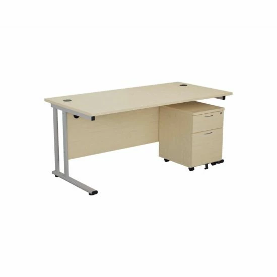 TC Office Start Silver Cantilever Frame Desk And 2 Drawer Mobile Pedestal Bundle 1800x800mm 11 TC Office Start Silver Cantilever Frame Desk And 2 Drawer Mobile Pedestal Bundle 1800x800mm - Image 9