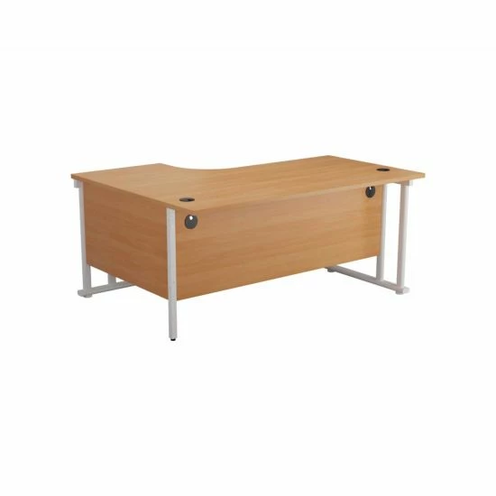 TC Office Start White Cantilever Frame Right Hand Crescent Desk 1800x1200mm 4 TC Office Start White Cantilever Frame Right Hand Crescent Desk 1800x1200mm - Image 2