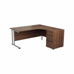 TC Office Start Silver Cantilever Frame Left Hand Crescent Desk With High Pedestal 1800x1200mm 15 TC Office Start Silver Cantilever Frame Left Hand Crescent Desk With High Pedestal 1800x1200mm -office furniture shop 1096070218