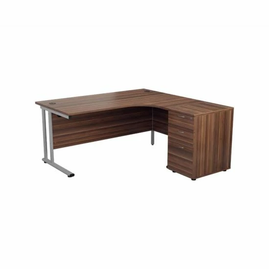 TC Office Start Silver Cantilever Frame Right Hand Crescent Desk With High Pedestal 1800x1200mm 7 TC Office Start Silver Cantilever Frame Right Hand Crescent Desk With High Pedestal 1800x1200mm - Image 5