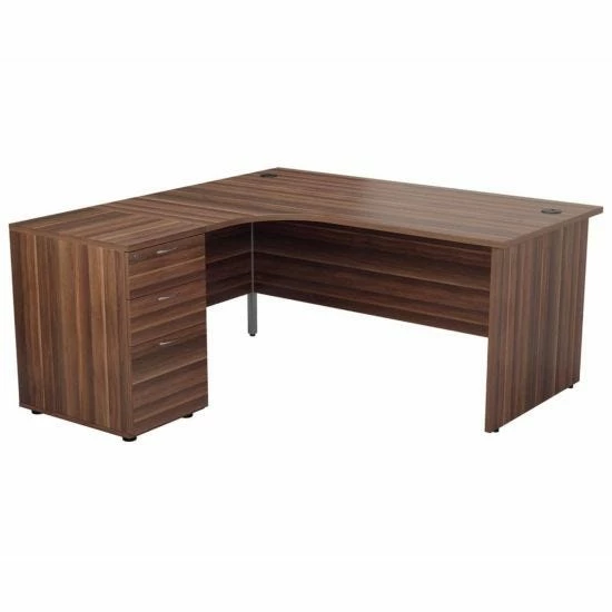 TC Office Left Hand Crescent Desk With Panel End Legs And Pedestal 1600 X 1200mm 6 TC Office Left Hand Crescent Desk With Panel End Legs And Pedestal 1600 X 1200mm - Image 4