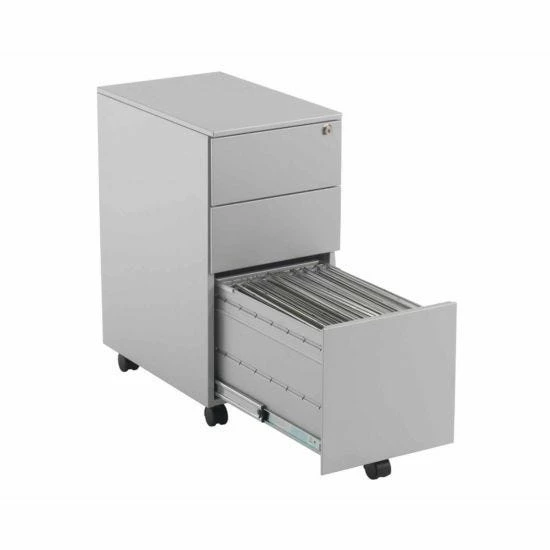 TC Office Talos Steel Slimline 3 Drawer Mobile Pedestal With Filing Drawer 8 TC Office Talos Steel Slimline 3 Drawer Mobile Pedestal With Filing Drawer - Image 6