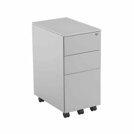 TC Office Talos Steel Slimline 3 Drawer Mobile Pedestal With Filing Drawer 4 TC Office Talos Steel Slimline 3 Drawer Mobile Pedestal With Filing Drawer - Image 2