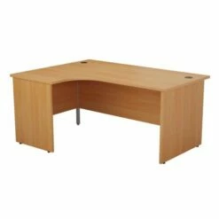 TC Office Left Hand Crescent Desk With Panel End Legs 1600 X 1200mm