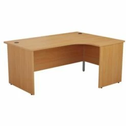 TC Office Right Hand Crescent Desk With Panel End Legs 1600 X 1200mm