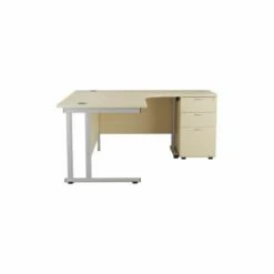 TC Office Start Silver Cantilever Frame Right Hand Crescent Desk With High Pedestal 1600x1200mm -office furniture shop 1096070444 1