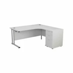 TC Office Start Silver Cantilever Frame Left Hand Crescent Desk With High Pedestal 1800x1200mm 19 TC Office Start Silver Cantilever Frame Left Hand Crescent Desk With High Pedestal 1800x1200mm -office furniture shop 1096070449