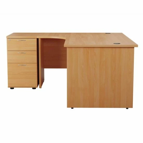 TC Office Left Hand Crescent Desk With Panel End Legs And Pedestal 1600 X 1200mm 9 TC Office Left Hand Crescent Desk With Panel End Legs And Pedestal 1600 X 1200mm - Image 7
