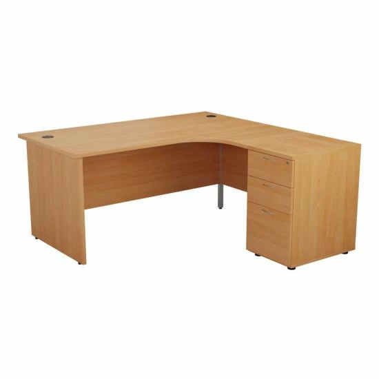 TC Office Right Hand Crescent Desk With Panel End Legs And Pedestal 1600 X 1200mm 5 TC Office Right Hand Crescent Desk With Panel End Legs And Pedestal 1600 X 1200mm - Image 3