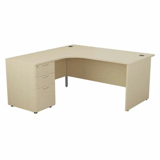 TC Office Left Hand Crescent Desk With Panel End Legs And Pedestal 1600 X 1200mm 10 TC Office Left Hand Crescent Desk With Panel End Legs And Pedestal 1600 X 1200mm - Image 8