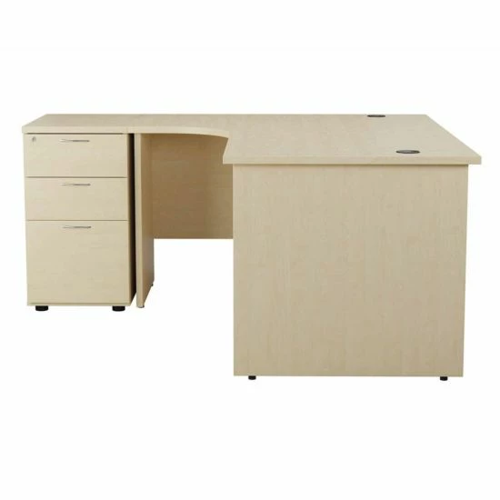 TC Office Left Hand Crescent Desk With Panel End Legs And Pedestal 1600 X 1200mm 11 TC Office Left Hand Crescent Desk With Panel End Legs And Pedestal 1600 X 1200mm - Image 9