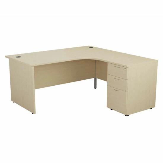 TC Office Right Hand Crescent Desk With Panel End Legs And Pedestal 1600 X 1200mm 10 TC Office Right Hand Crescent Desk With Panel End Legs And Pedestal 1600 X 1200mm - Image 8