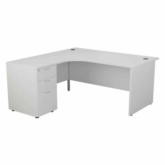 TC Office Left Hand Crescent Desk With Panel End Legs And Pedestal 1600 X 1200mm 12 TC Office Left Hand Crescent Desk With Panel End Legs And Pedestal 1600 X 1200mm - Image 10