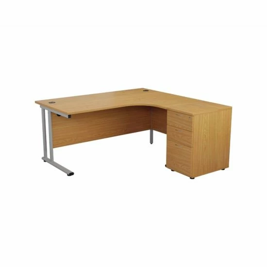 TC Office Start Silver Cantilever Frame Left Hand Crescent Desk With High Pedestal 1800x1200mm 12 TC Office Start Silver Cantilever Frame Left Hand Crescent Desk With High Pedestal 1800x1200mm - Image 10