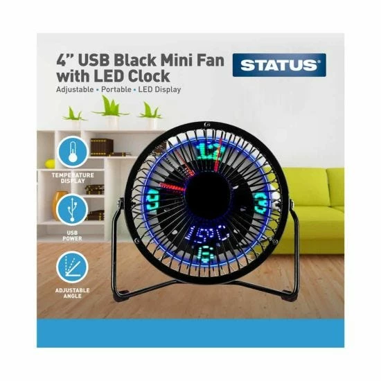 Desktop USB LED Clock Fan 3 Desktop USB LED Clock Fan
