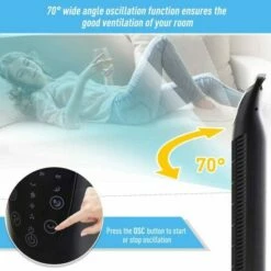 78.5cm Oscillation Tower Fan In Black -office furniture shop 1223060008 4