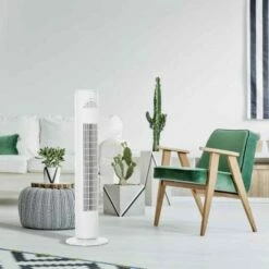 30 Inch LED Tower Fan In White 19 30 Inch LED Tower Fan In White -office furniture shop 1223060011 1